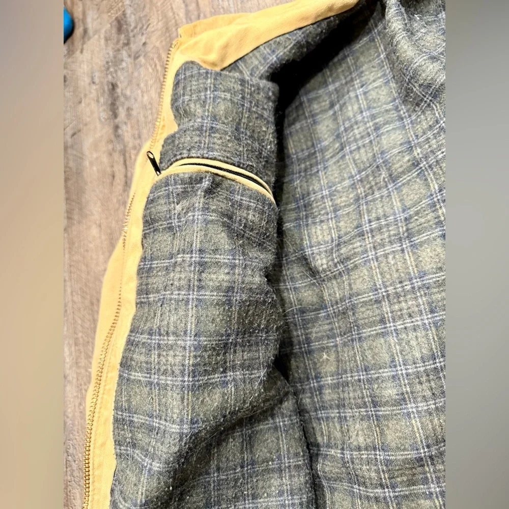 Vintage Carhartt C52 Blanket Lined Tan Canvas Chore Work Jacket Coat | 4XL Tall - Picture 5 of 7